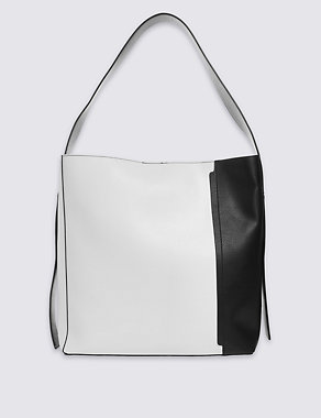 Faux Leather Monochrome Tote Bag Image 2 of 7