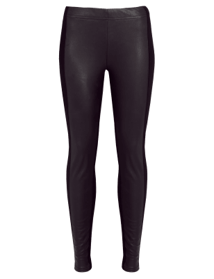 Multi Panel Constructed Faux Leather Leggings