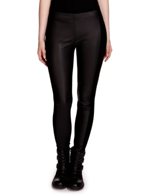 Faux Leather Panel Leggings Uk