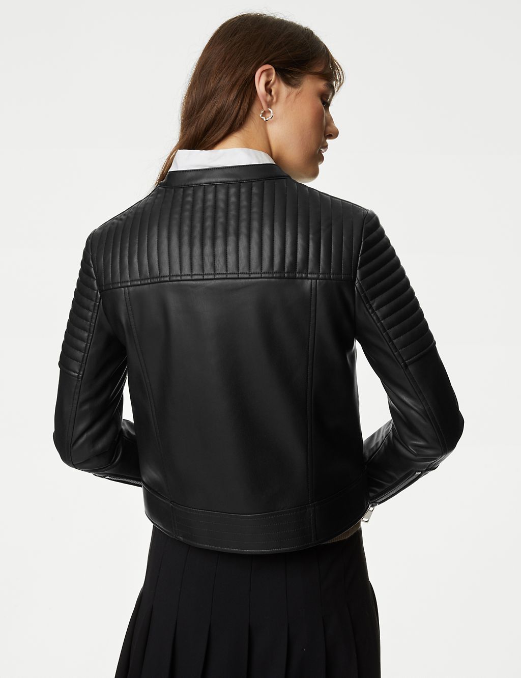 Faux Leather Quilted Moto Jacket 5 of 8