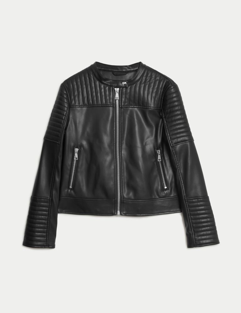 Leather Quilted Moto Jacket