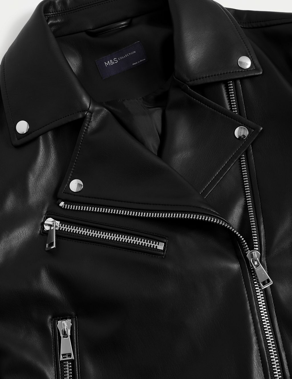 Faux Leather Relaxed Biker Jacket 9 of 9