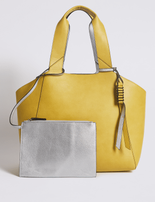 Mini reversible faux 2025 leather tote bag