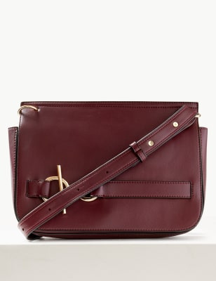 Faux Leather Ring Detail Cross Body Bag Image 2 of 7