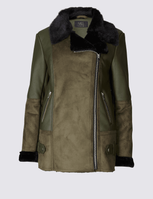 Marks and spencer outlet shearling jacket