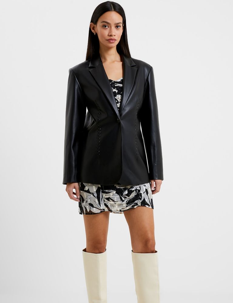 Faux Leather Single Breasted Blazer | French Connection | M&S