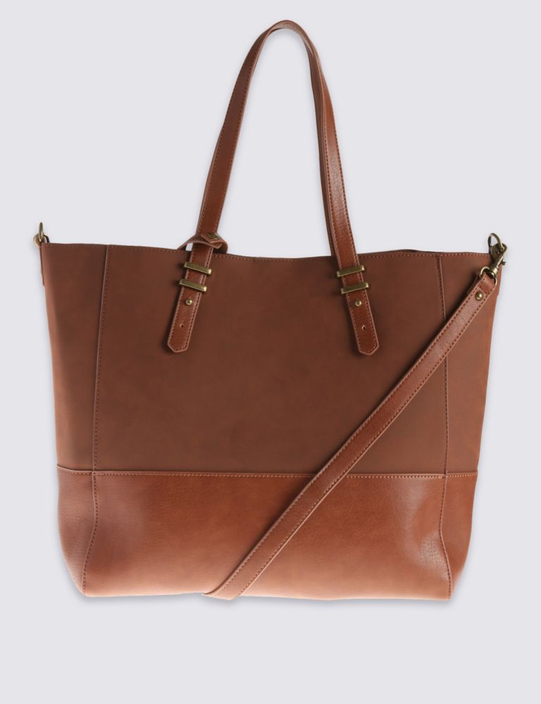 Faux Leather Slouch Shopper Bag 3 of 5