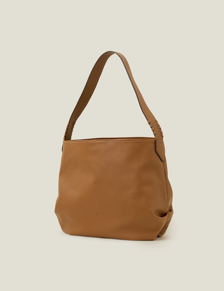 Faux Leather Slouch Shoulder Bag 2 of 4