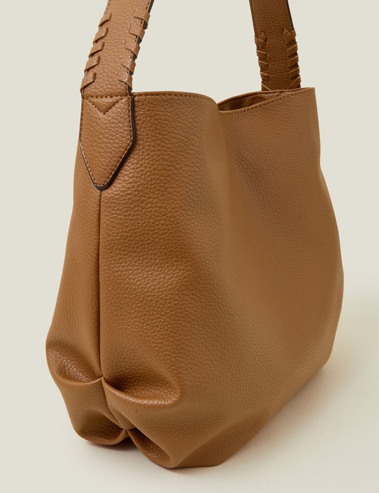 Faux Leather Slouch Shoulder Bag 4 of 4