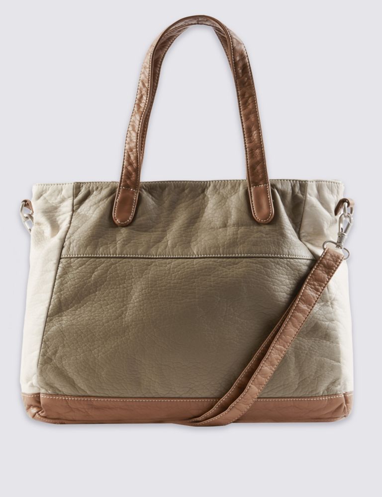 Faux Leather Slouch Tote Bag 4 of 5