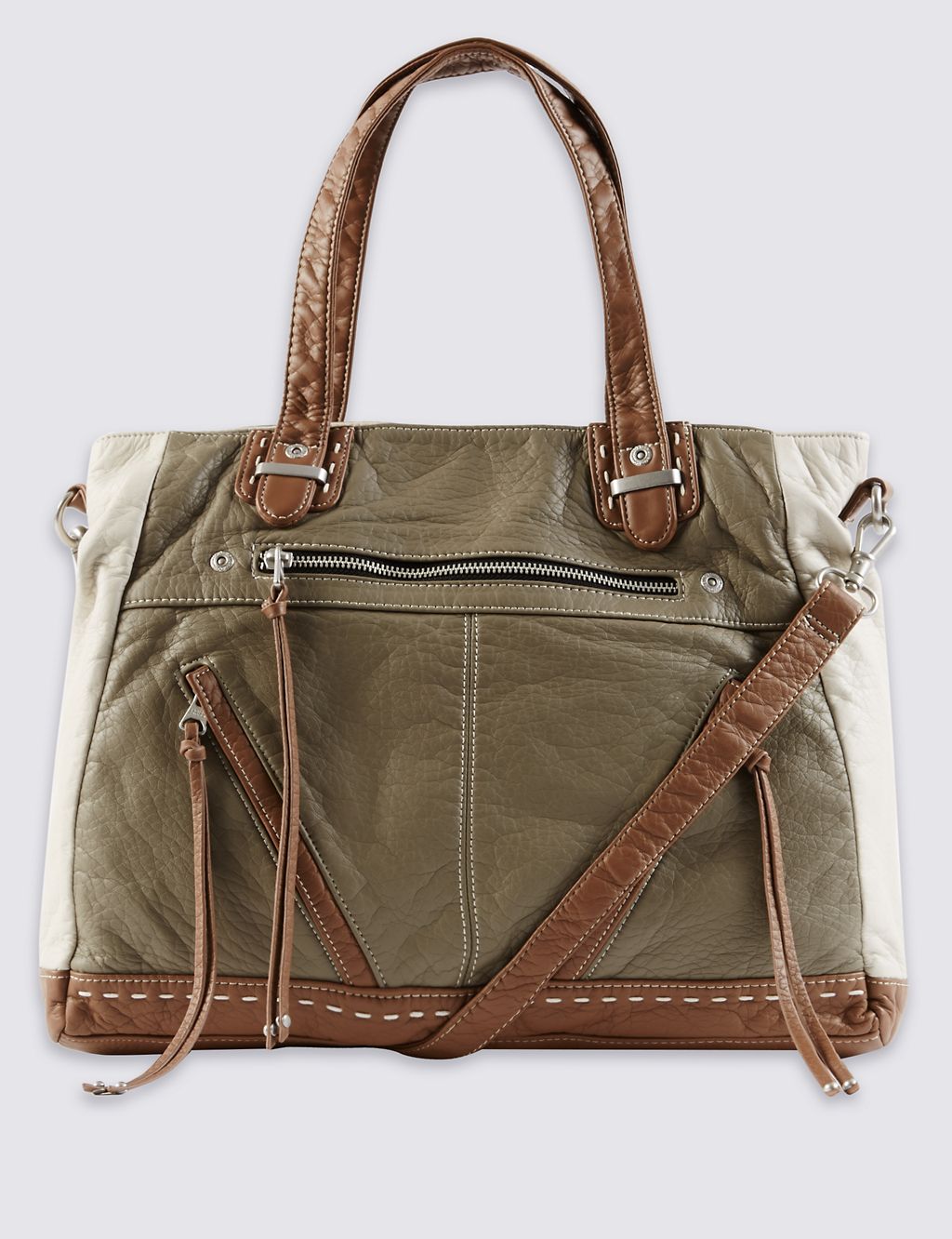 Faux Leather Slouch Tote Bag 1 of 5
