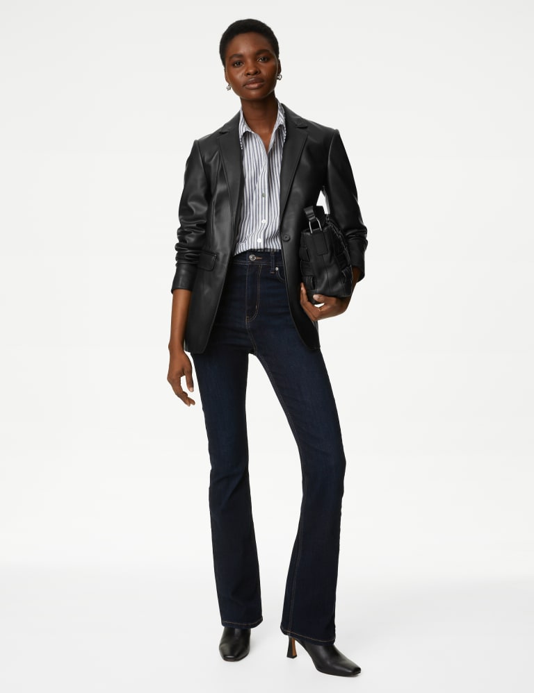 Marks and spencer black leather jacket discount