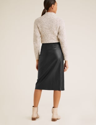 m and s leather skirt