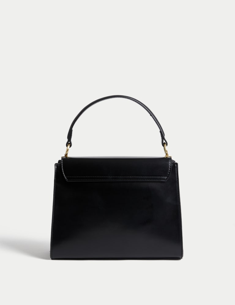 Faux Leather Top Handle Tote Bag M S Collection M S