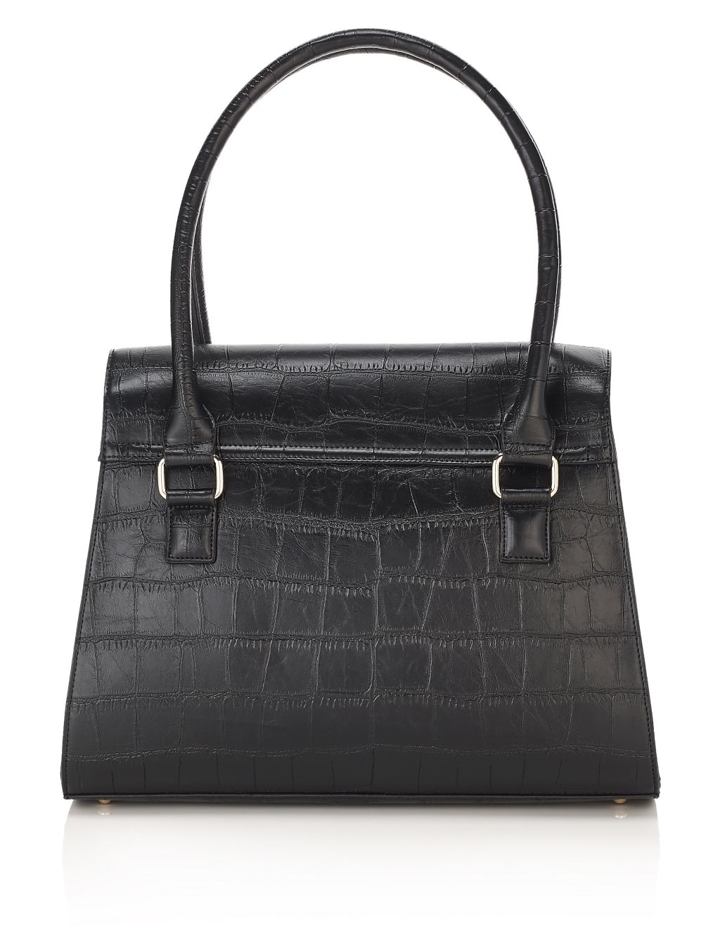 Faux Leather Twist Lock Tote Bag 5 of 6