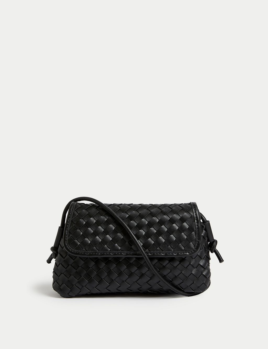 Faux Leather Woven Cross Body Bag 1 of 5