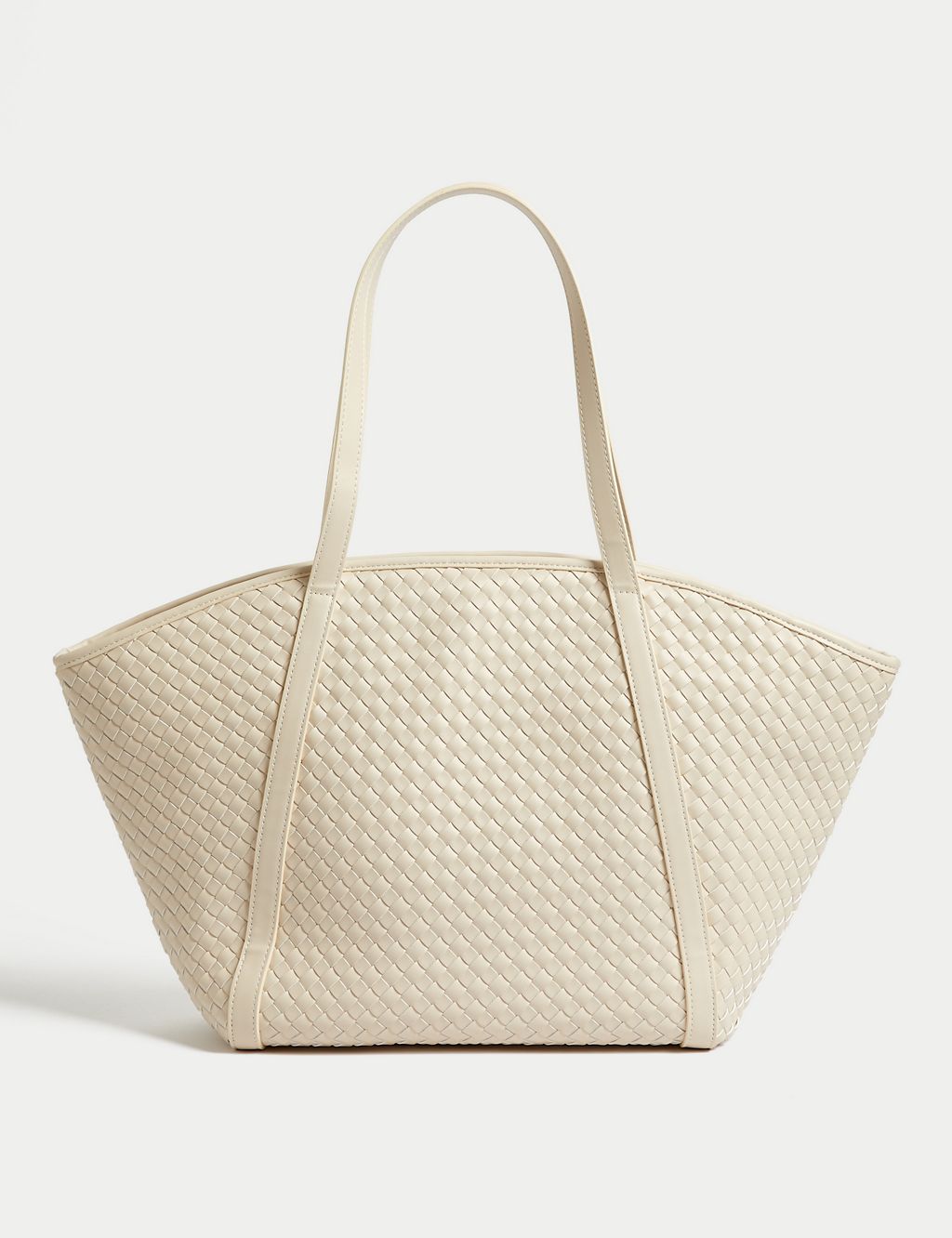Faux Leather Woven Tote Shopper 4 of 5