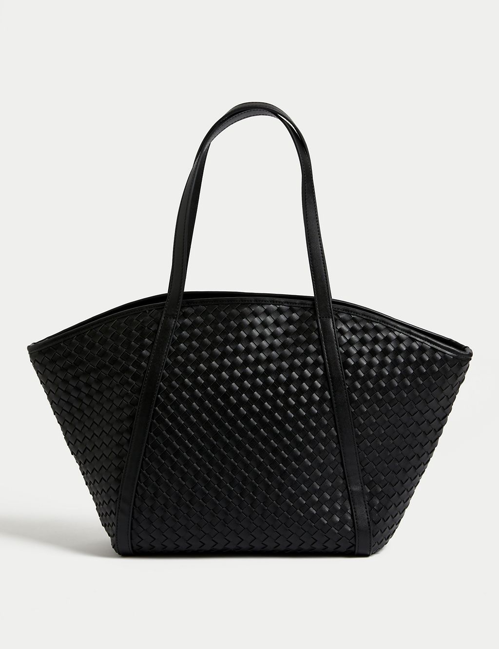 Faux Leather Woven Tote Shopper 4 of 6