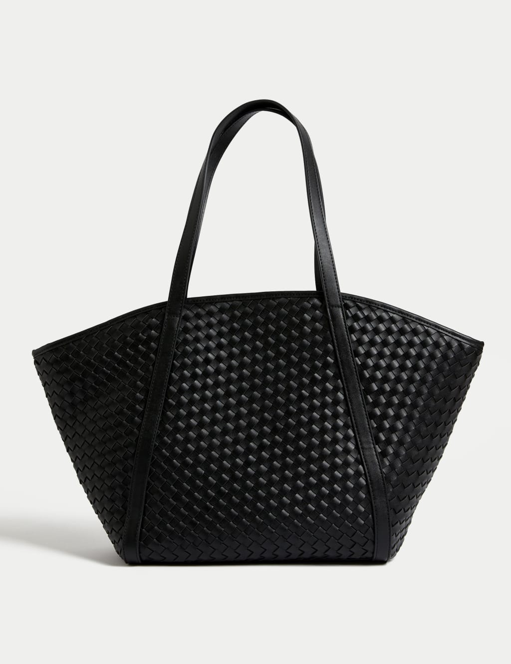 Woven leather tote clearance