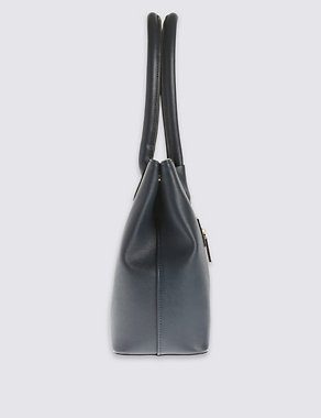 Faux Leather Zipped Tote Bag Image 2 of 4