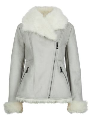Faux Shearling Aviator Overcoat Image 2 of 4