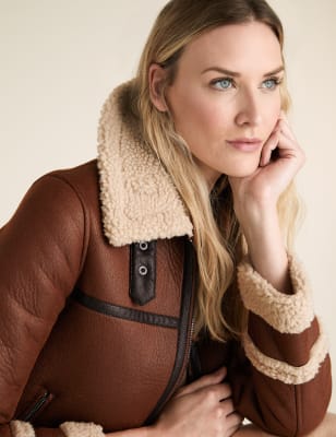 Marks and spencer shop faux shearling coat