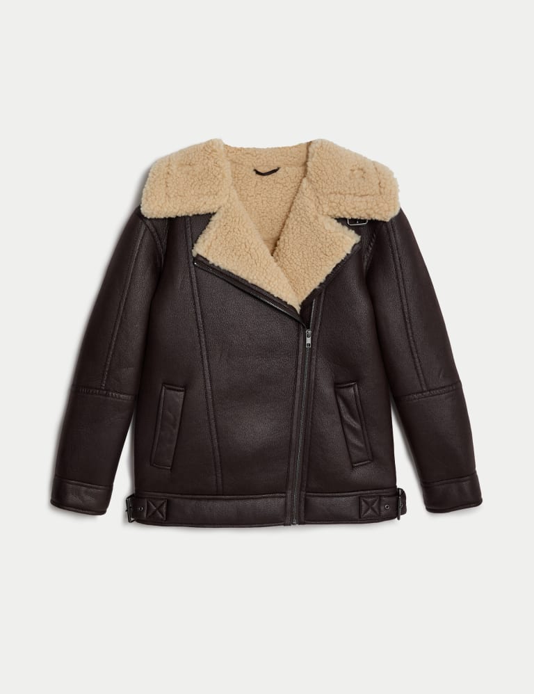 Faux shearling-lined jacket