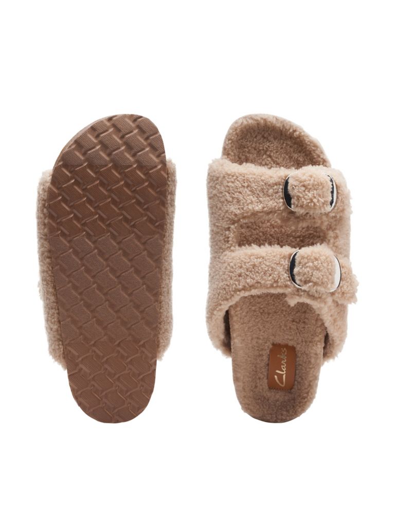 Faux Shearling Buckle Slider Slippers 5 of 7