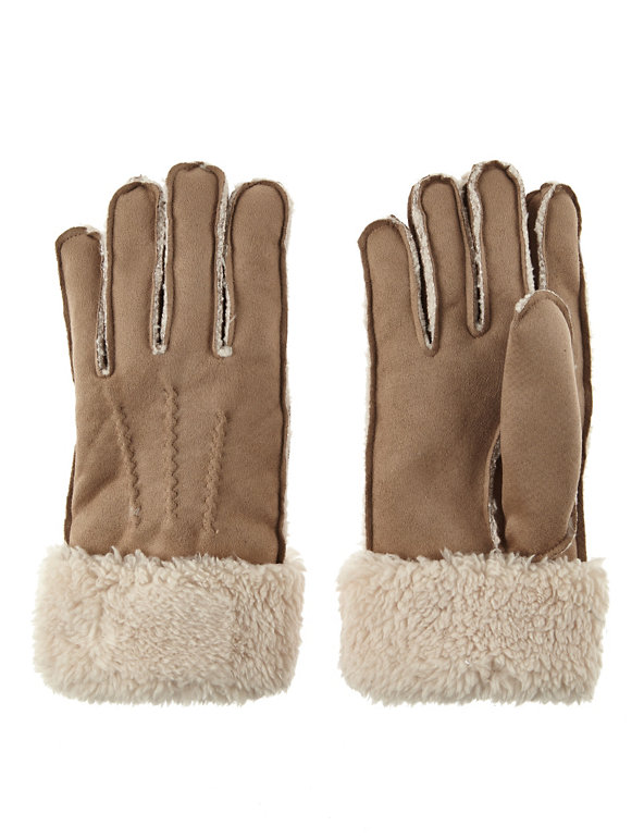 Faux Shearling Gloves Image 1 of 1