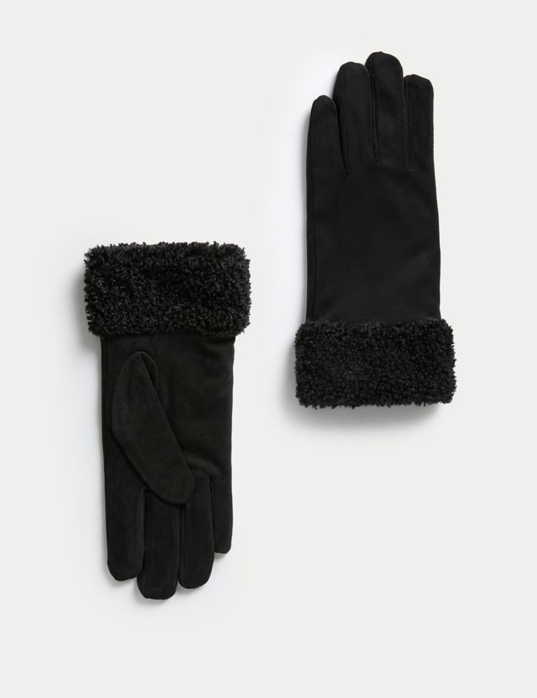 Faux Sheepskin Cuffed Gloves 1 of 1