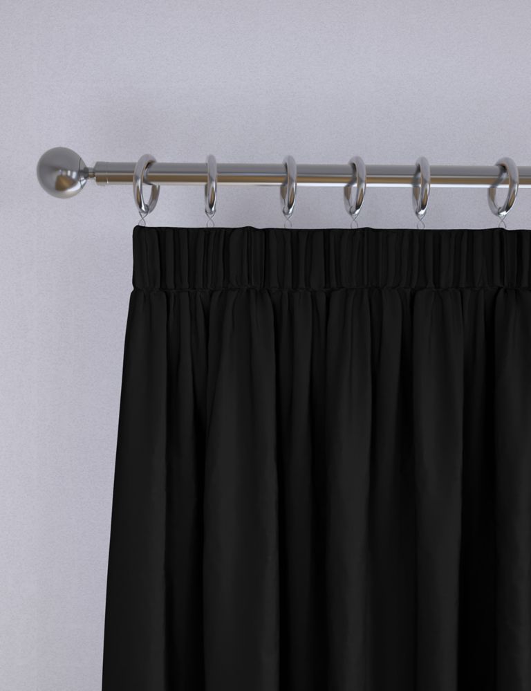 Faux Silk Pencil Pleat Blackout Curtains | M&S Collection | M&S