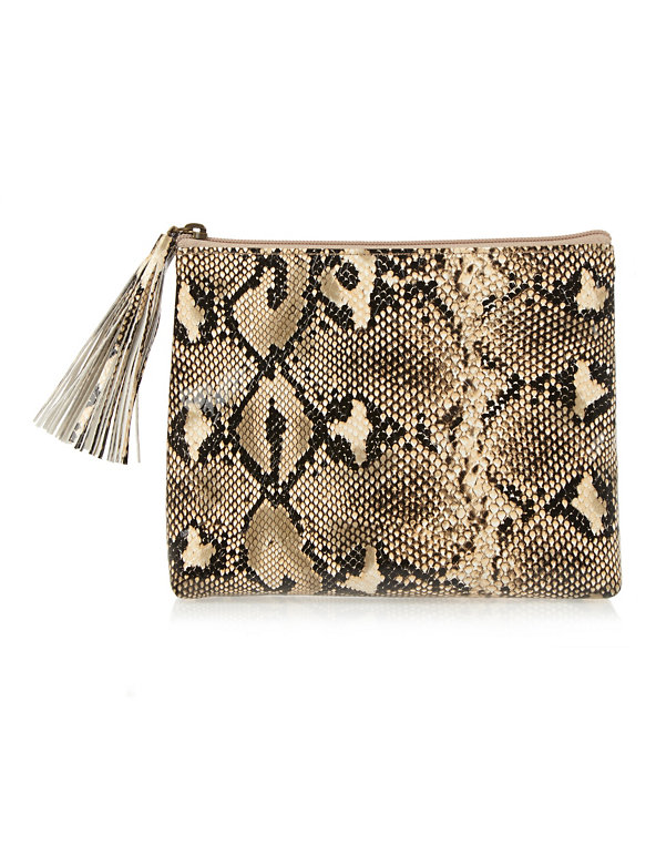 Faux Snakeskin Cosmetic Purse Image 1 of 2