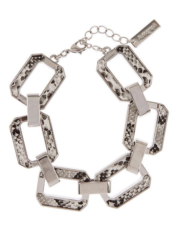 Faux Snakeskin Design Link Bracelet Image 1 of 1
