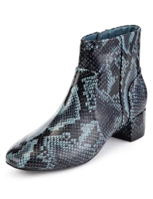 Snakeskin print ankle store boots