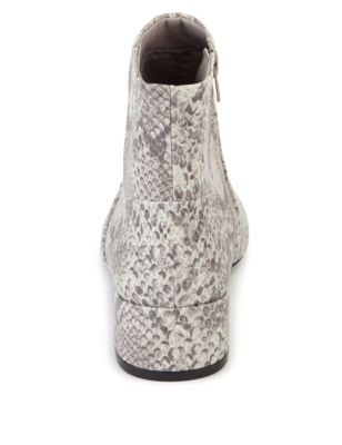 Faux Snakeskin Print Ankle Boots with Insolia® | Limited Edition | M&S
