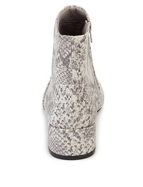 Faux Snakeskin Print Ankle Boots with Insolia® Image 2 of 5