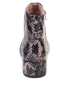 Faux Snakeskin Print Ankle Boots with Insolia® Image 2 of 5