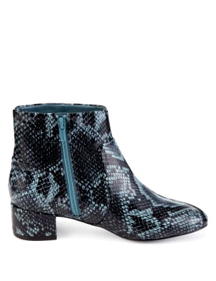 Faux snake outlet ankle boots