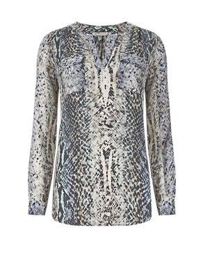 Faux Snakeskin Print Blouse Image 2 of 4