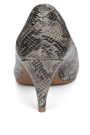 Faux Snakeskin Print Court Shoes Image 2 of 3