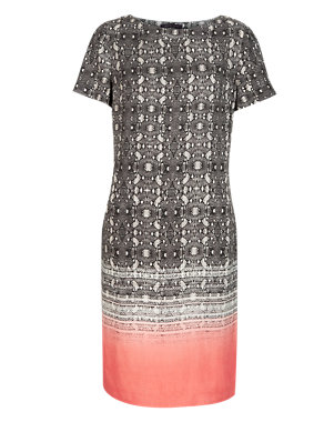 Faux Snakeskin Print Ombre Tunic Dress Image 2 of 4
