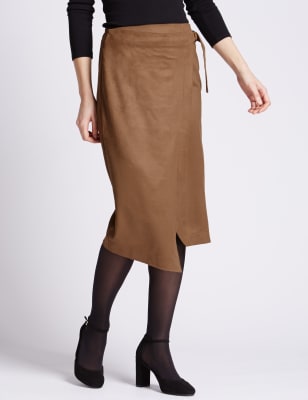 Faux suede shop a line skirt