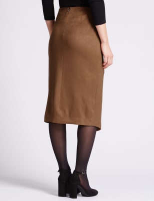 Faux suede 2024 a line skirt