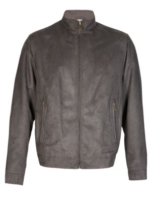 Faux Suede Bomber Jacket Image 2 of 3