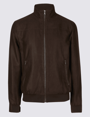 Marks and spencer faux suede jacket sale