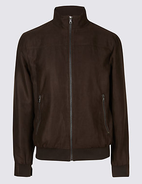 Faux Suede Bomber Jacket Image 2 of 6