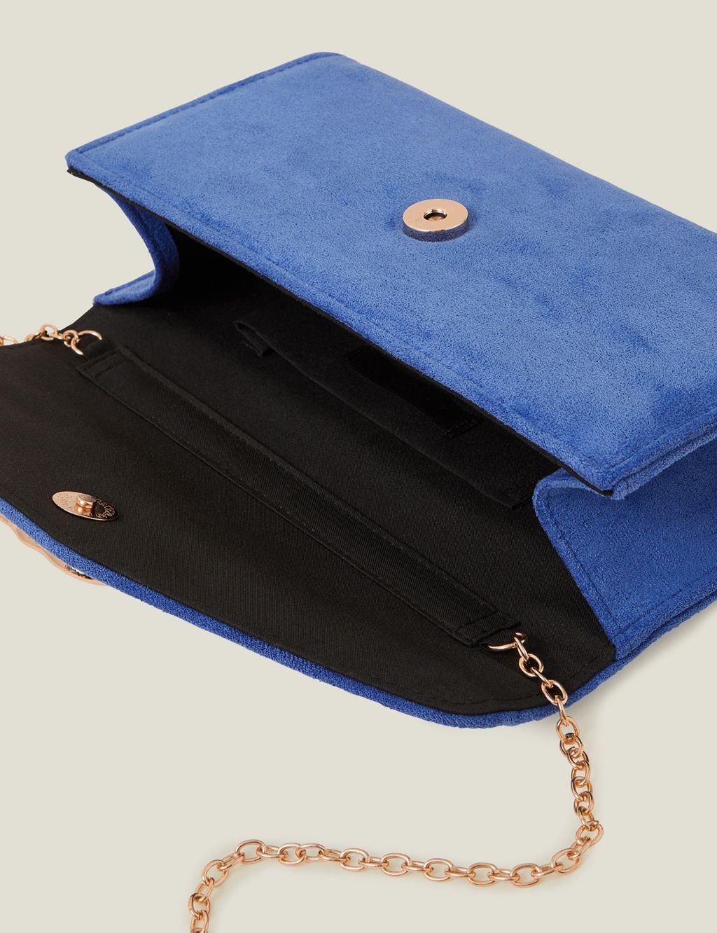 Faux Suede Chain Strap Clutch Bag 4 of 4