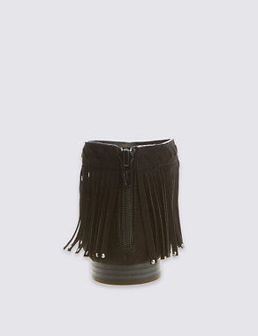 Faux Suede Fringe Cuff Sandals Image 2 of 5