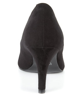 Faux Suede Pointed Toe Stiletto Heel Court Shoes with Insolia® Image 2 of 4