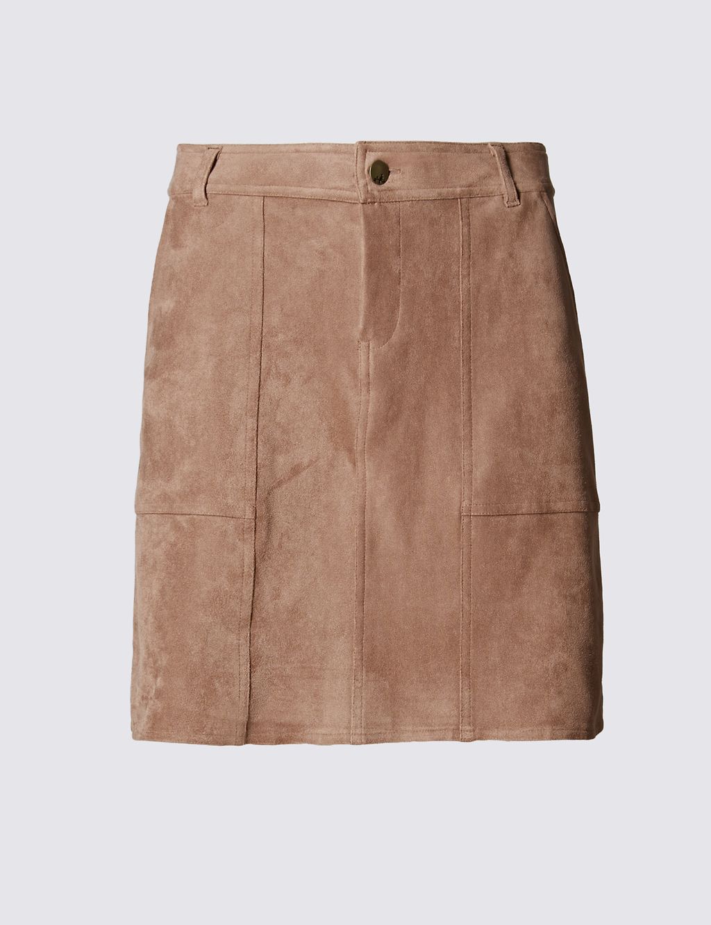 Faux Suede Seam A-Line Mini Skirt 1 of 3